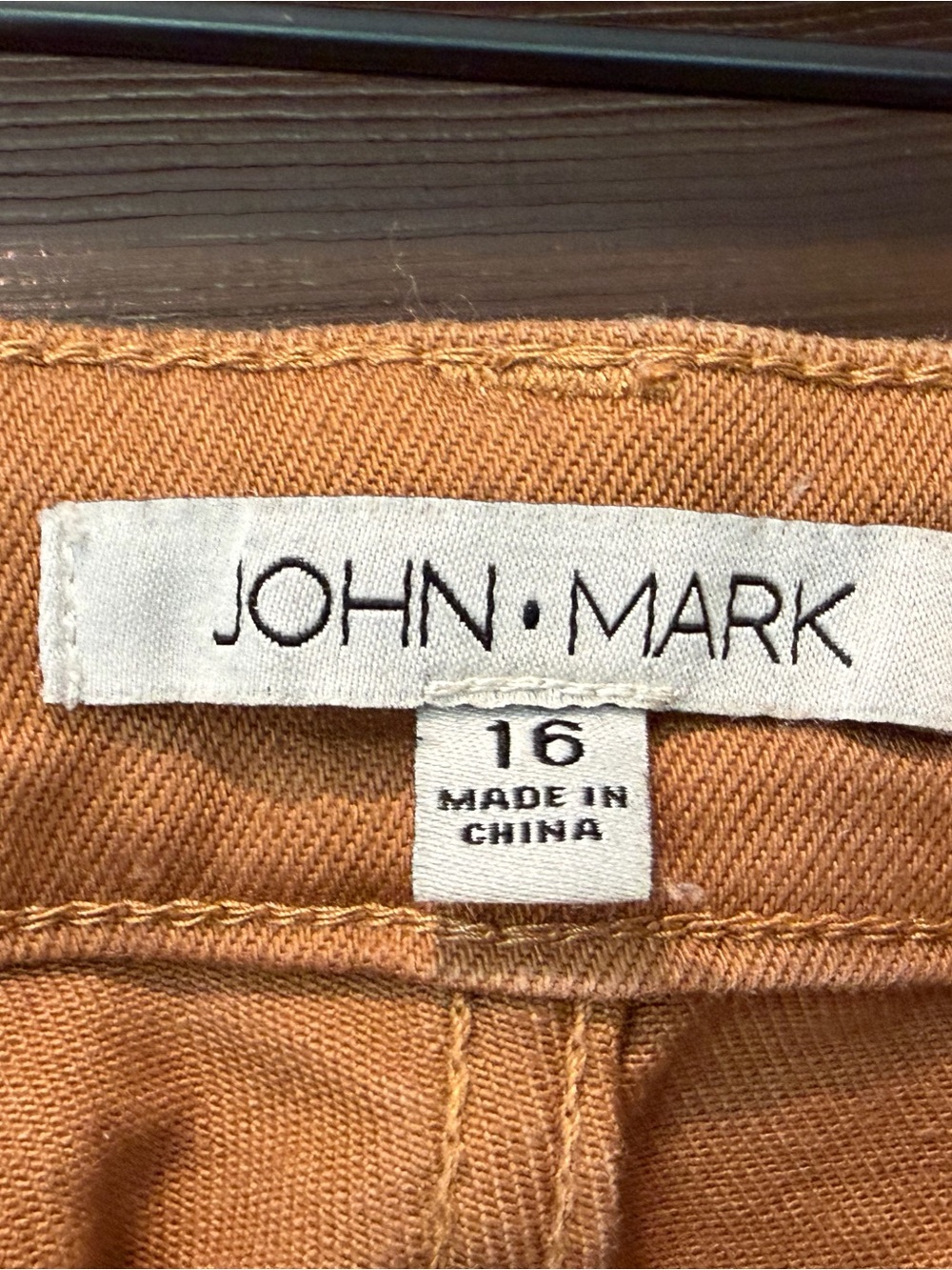Women's John Mark Rust Fringe-Hem Wide Leg Jeans - Picture 3 of 3